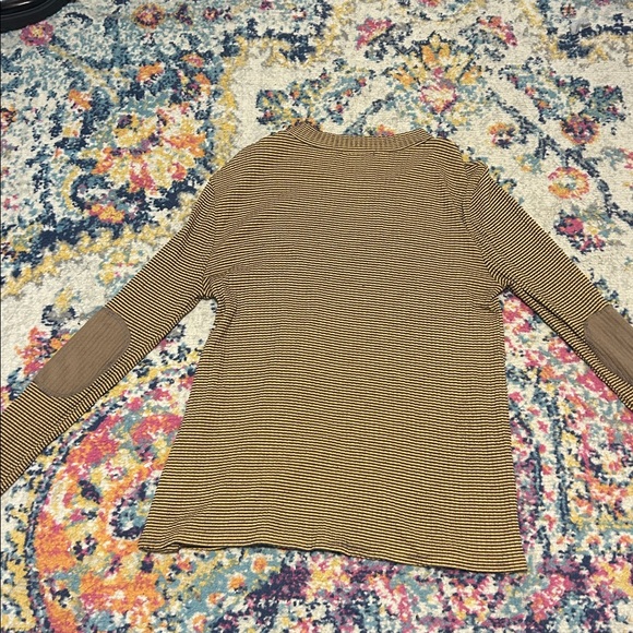 Altar'd State Black and Tan Striped Long Sleeve Top - Picture 3 of 3